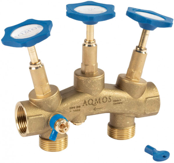 Mounting block 1" - Incl. bypass function - AQMOS