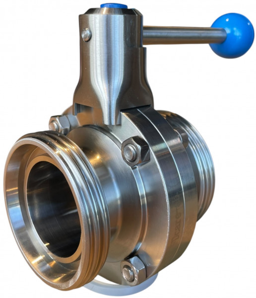 Dairy Fitting - DIN 11851 - Butterfly Valves - Male x Male - DN20 - Stainless Steel 316 - Seal Viton