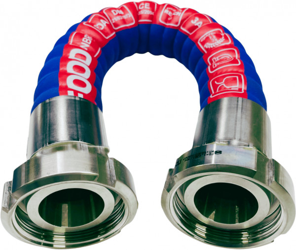 Dairy Hose - Food Hose  - NBR - Very Flexible and Ribbed - Complete with Dairy Fittings DIN11851 - DN40 - 6 meter