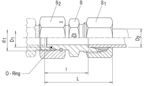 Schneidringkupplung – Reduzierkupplungen – Reduzierkupplung – Mit O-Ring – Nur für X-Gehäuse – (DKO) X-RS-O 16/8