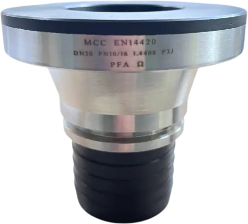 Flansch – mit Schlauchschaft – PFA schwarz beschichtet