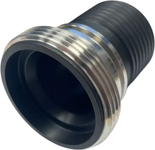 Macon Coupling - Male Adapter - Serrated Hose Shank and Collar - PFA Black Coated