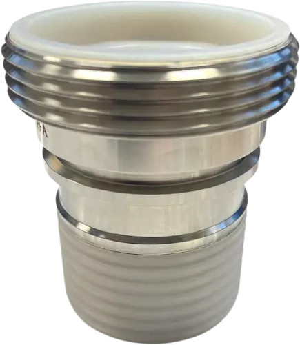 Macon Coupling - Male Adapter - Serrated Hose Shank and Collar PFA White Coated