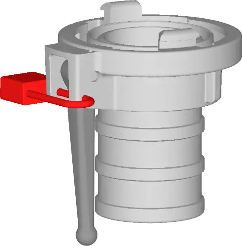 DN75/B(89mm) Storz mit Stutzen DN75 und Hebel (16bar) Lang