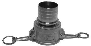 Camlock Female with Hose Tail - Type CS - Aluminum - Ribbed Tail - 2" - DN 50