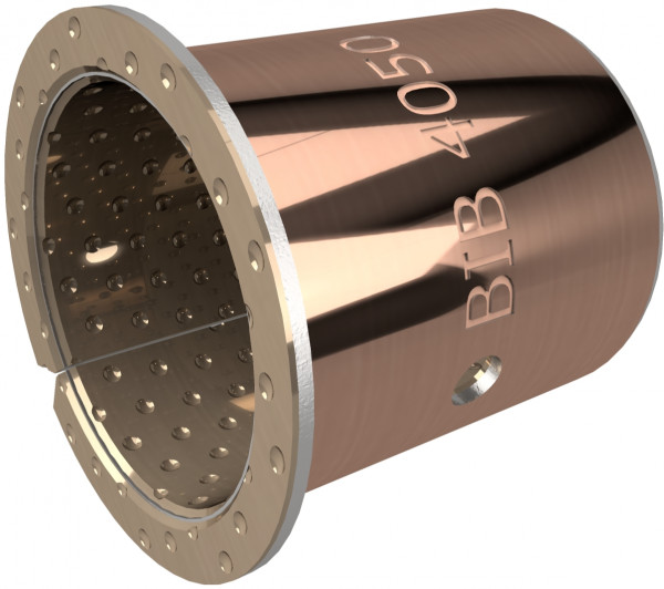 Cylindrical Bushing Flanged - Plain Bearing - BIV-MET - Steel/Bronze - 160/165/190-2.5x90 mm