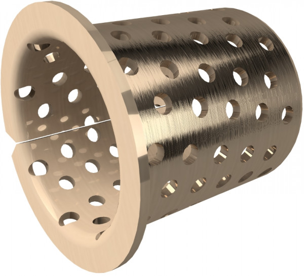 Sliding bearing Flanged - Cylindrical Bearing - BRO-MET L - Bronze - 110/115/130-2.5x32 mm