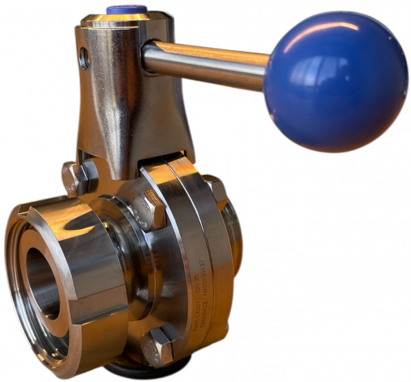 Dairy Fitting - DIN 11851 - Butterfly Valves - Liner x Thread - DN40 - Stainless Steel 304 - Seal EPDM