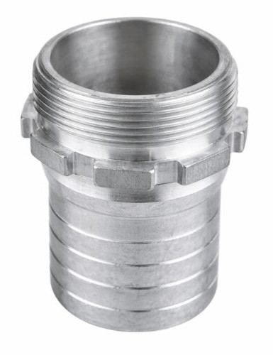 Tank Truck Coupling Hose tail - stainless steel - 63mm x 2-1/2" male thread