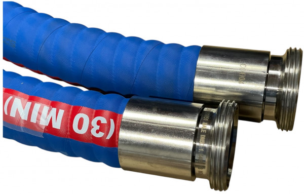 Dairy Hose - Food Hose  - NBR - Very Flexible and Ribbed - Complete With Male Dairy Fittings DIN11851 - DN40 - 0,5meter
