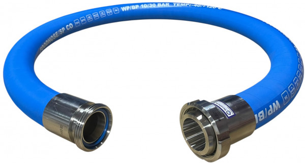 MilchSchlauch - Lebensmittelschlauch - NBR - sehr Flexibel & Gewellt - Komplett Mit männlich x weiblich milchrohrverschraubungen DIN11851 - DN50 - 1 meter