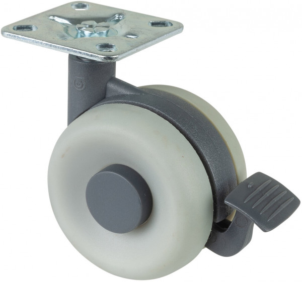 Plastic twin wheel with brake Art.-Nr. F363.060