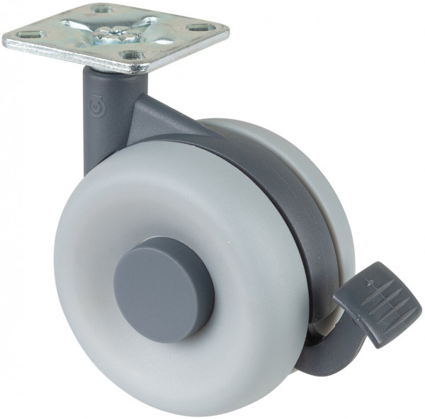 Plastic twin wheel with brake Art.-Nr. F363.076