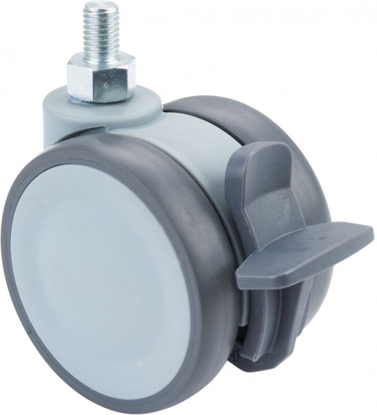 Plastic twin wheel with brake Art.-Nr. F401.076