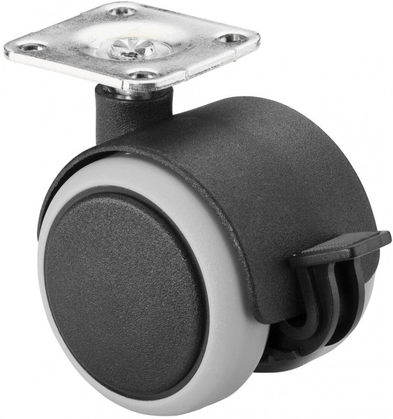 Plastic twin wheel with brake Art.-Nr. F86.050.PL