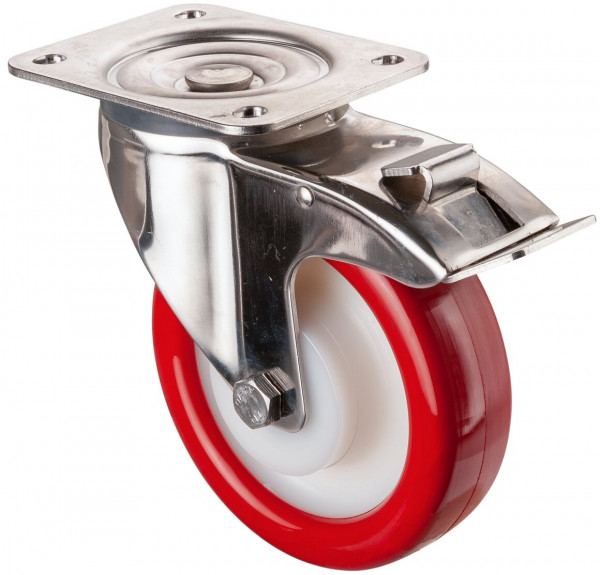 Stainless steel transport castor Art.-Nr. H120.B28.160