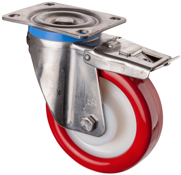 Stainless steel heavy-duty wheels Art.-Nr. HS120.B28.160