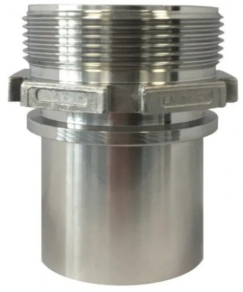 Tank Truck Hose tail - Male thread - Stainless steel - 2" (DN50)