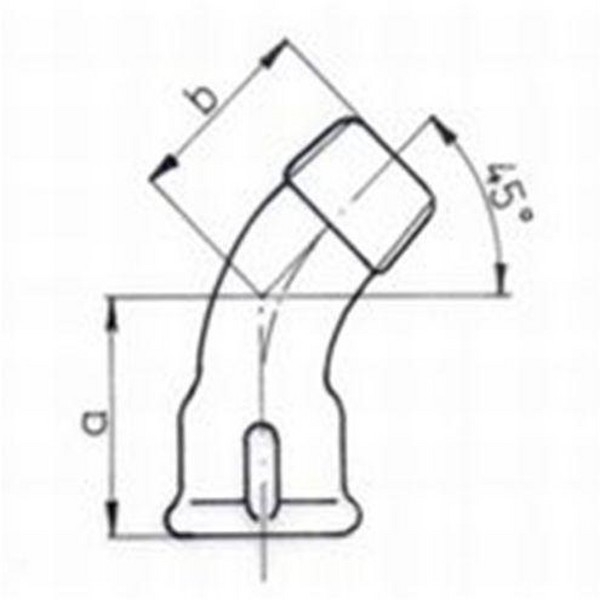 Winkel 45° Nr.40 Schwarz 1-1/2"