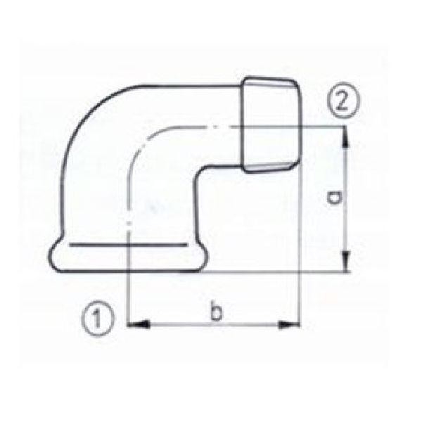 Knee 90gr Nr.92 Stainless steel 1-1/4"