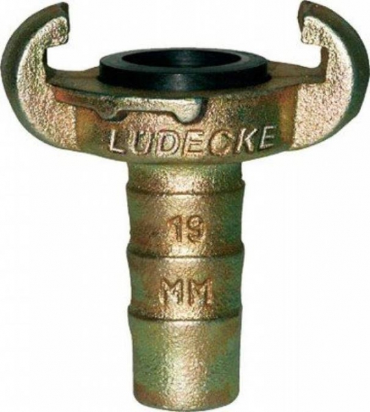 LÜDECKE Aircoupling/clawcoupling - with Hosetail - 19 mm