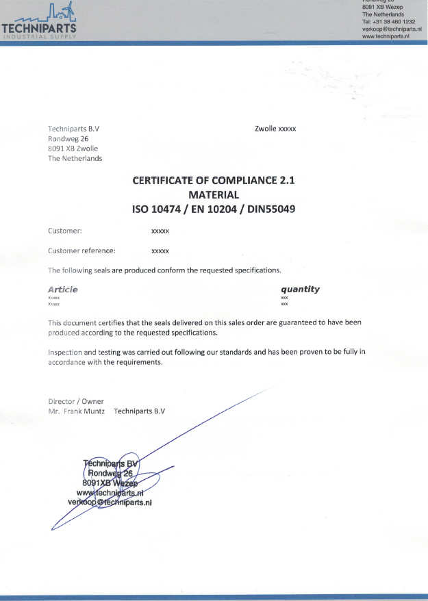 Certificates