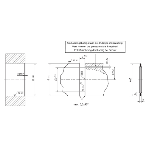 Knorr Piston Seal Pneumatics - K-ring - External sealing - KA 355 - N890/355 - NBR measurement