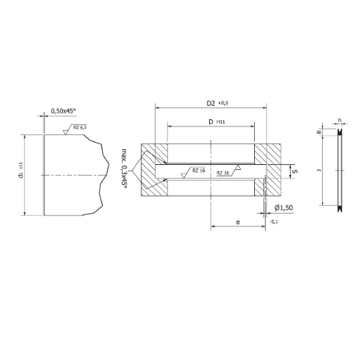 Knorr Rod Seal Pneumatics - K-ring - Internal sealing - KI 60 - N891/60 - NBR measurement